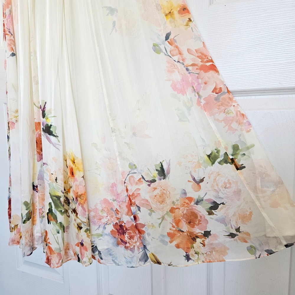 Hemant‎ and Nandita Saba Corset Floral Maxi Dress Bustier Size M NEW $548 - Picture 7 of 16